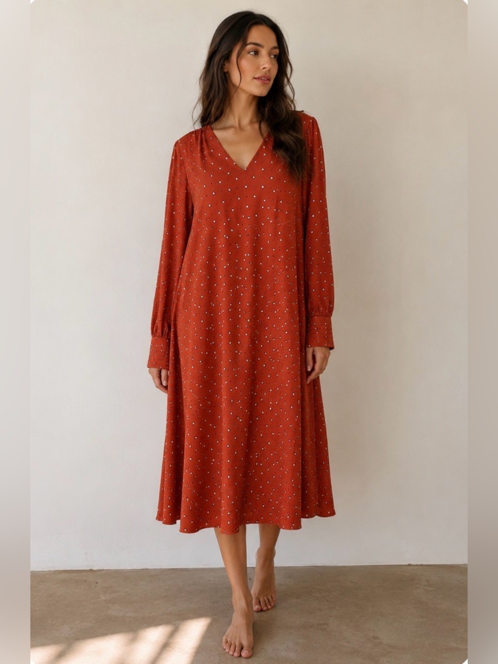 A New Day Long Sleeve A-line burnt Orange Dress
Women Size S